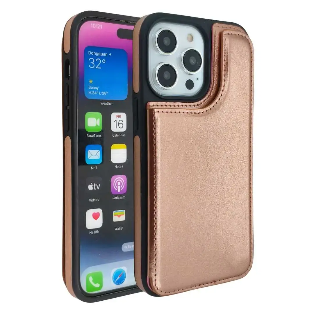 iPhone 13 Pro Max/iPhone 12 Pro Max Modern Card Holder Case Rose Gold